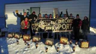 Lakemaid Drone Beer Delivery on Lake Mille Lacs at Twin Pines Ice Fishing Resort