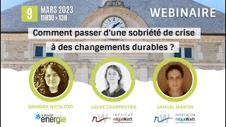 Webinaire - Comment passer d'une sobriété de crise à des changements durables ?