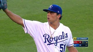 STL@KC: Vargas fans DeJong in the 1st inning