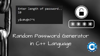 Random Password Generator in cpp language || Cpp language