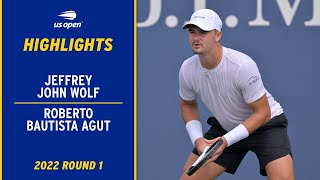 Jeffrey John Wolf vs. Roberto Bautista Agut Highlights | 2022 US Open Round 1