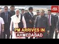 PM Narendra Modi Arrives In Ahmedabad For Trump's Welcome