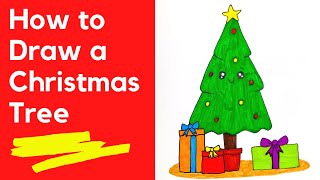 How To Draw A Christmas Tree | Easy Drawing For Kids