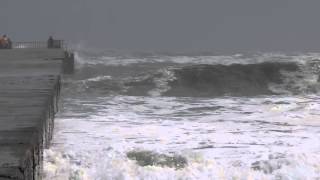 台風接近 九十九里浜 片貝新堤【大波・SURF】