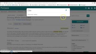 Using Citation Tools Within a Database