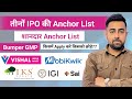 IPO Anchor List & Latest GMP | Vishal IPO | Mobikwik IPO | Sai Lifescience IPO | Jayesh Khatri