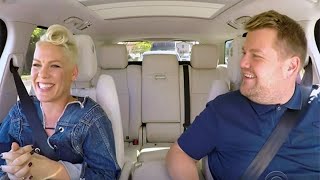 Pink gets the party started on Carpool Karaoke with James Corden