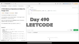 Day 490: LeetCode Problem 2749. Minimum Operations to Make the Integer Zero - Swift