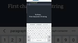 To print First character of string in python #shorts #python
