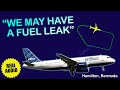 Suspected fuel leak. JetBlue Airbus A320 returned to Bermuda. Emergency landing. Real ATC