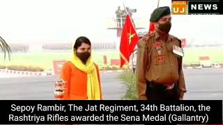 Sepoy Rambir, The Jat Regiment 34th Battalion, the Rashtriya Rifles awarded the Sena Medal Gallantry