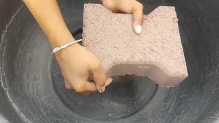 AS ASMR simr editing red creamy sand cement interlock tiles and chunks crumble