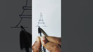 how to draw an easy Eiffel tower for kids #art #shorts #doodle #drawing #sketch #trending #viral