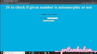 JavaScript Program to Check for Automorphic Number