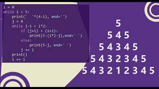 23 Number Triangle/Pyramid Pattern without any pre-defined method using while loop in Python