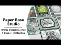 Paper Rose Studio | White Christmas Foil | 7 Cards 1 Collection