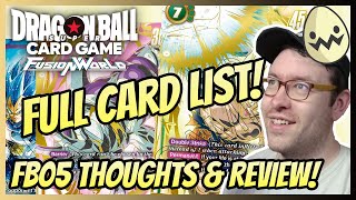 Dragon Ball Super Fusion World: FB05 Full Card List! Thoughts and Review!