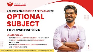 How to Choose & Prepare for Optional Subject for UPSC CSE?| Vinay Sir,Founder & Director,InsightsIAS