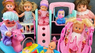 10 Minutes Satisfying with Unboxing Cute Doll Silde Swing Toys,Bathtub Collection Review  | ASMR