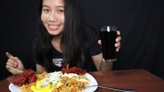 Spicy noodle mukbang.