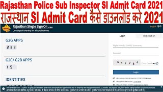 Rajasthan Police SI Admit Card 2021 Download How to Download Rajasthan Police SI AdmitCrd 2021