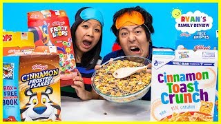 Cereal Challenge Guess the cereal game Mom vs Daddy!!!
