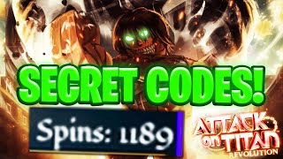 Attack on Titan Revolution ALL SPINS CODES!