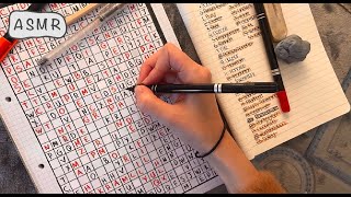 ASMR writing sounds - CREATING a Wordsearch Puzzle - Page Flipping, writing sounds, whispers
