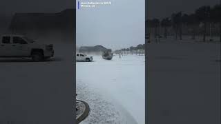 The snow in Louisiana didn't stop this man from being able to get around! #snow #weather #airboat