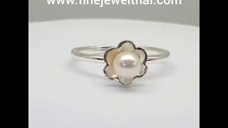 แหวนมุกแท้-แหวนเงินแท้-แหวนมุก-Ring-Pearl-Silver-Finejewelthai - R1330pl