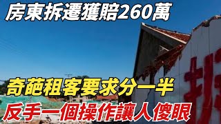 房東拆遷獲賠260萬，奇葩租客要求分一半，反手一個操作讓人傻眼【異聞獵手】#奇聞#案件#真相#揭秘#秘事#故事#奇聞觀察室#案件解讀