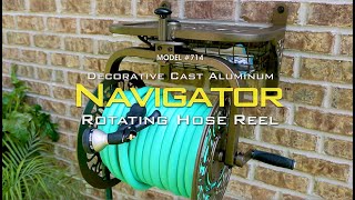 Model 714 Liberty Garden Decorative Cast Aluminum Navigator Rotating Hose Reel