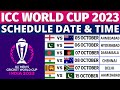 ICC World Cup 2023 Schedule Time Table | World Cup 2023 Schedule | 2023 World Cup Schedule