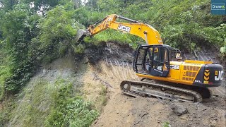 Making Ramp-Cutting Hill Top for Road-JCB Excavator-Skillful Operator