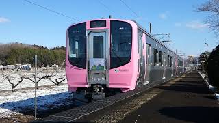 阿武隈急行 AB900系 AB-4編成+AB-1編成 梁川行き 岡駅入線から発車まで