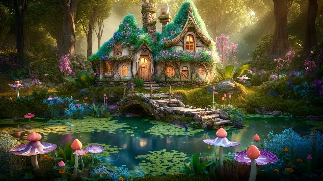 Enchanting Fairy Cottage In The Middle Of The Forest - Music & Ambience ...