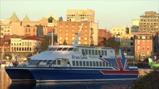 High Speed Victoria Clipper Departs Victoria, BC