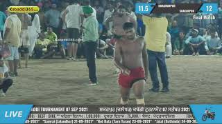 FINAL MATCH | SHAKARPUR V/S BHAGWANPUR | SHAKARPUR (JALANDHAR) KABADDI TOURNAMENT 07 SEP 2021