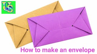 DIY Easy origami envelope tutorial/ලියුම් කවරයක් හදමු/how to make /origami envelope without glue