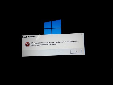 Windows could not complete the installation To install windows on this computer, restart the install