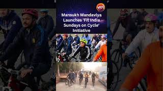 Union Minister Mansukh Mandaviya Joins Security Forces in 'Fit India Sunday On Cycle' Initiative