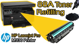 How to Refill HP LaserJet MF1136 MFP printer 88A toner Cartridge | Tamil | IACT #hp