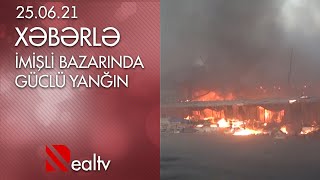 İmişli bazarında güclü yanğın. Hazırda yanğınsöndürmə işləri davam etdirilir