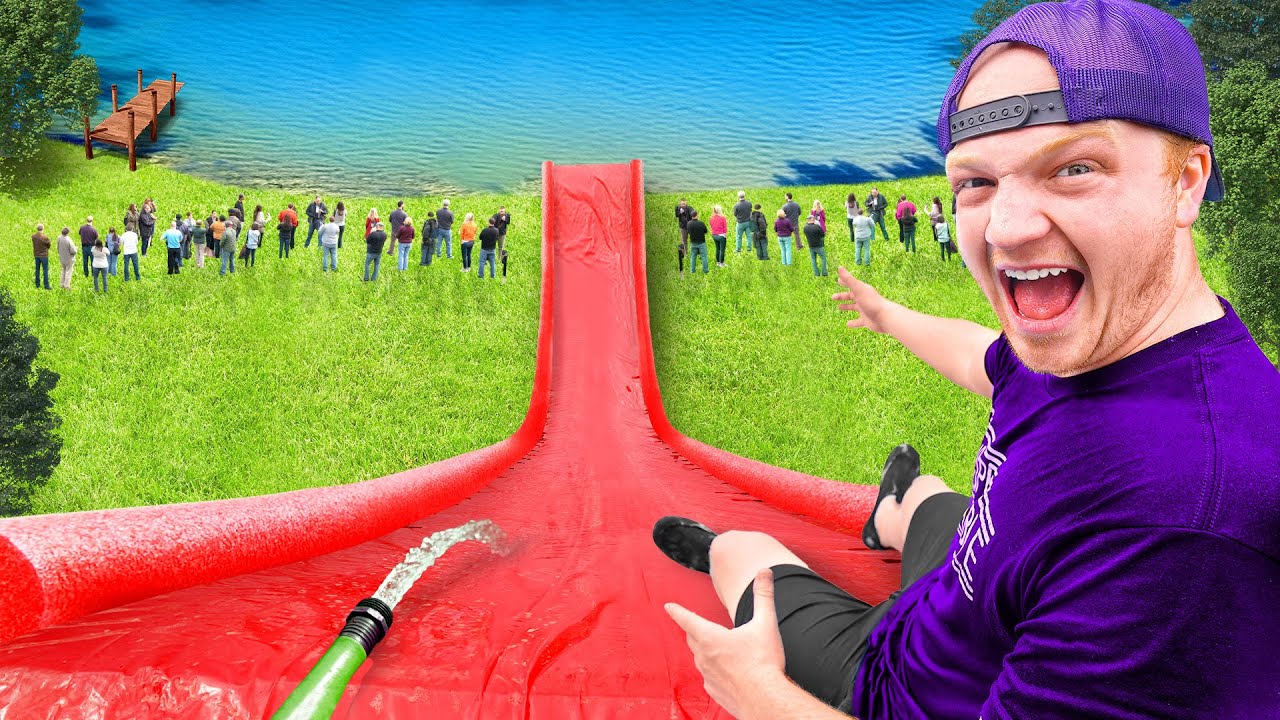 I Built Insane Backyard Waterslide Youtube