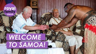 WATCH: King and Queen Receive Colourful Traditional Welcome in Samoa