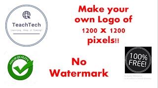 Make your Logo Easily by yourself | 100% Free | No watermark | High Quality of 1200 x 1200 pixels