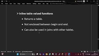 SQL Server Table Valued Function. Session 30