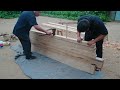 chinese master carpenter made a big workbench out of scrap wood，incredible woodworking projects