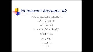 Completing the Square: Problem Set #2