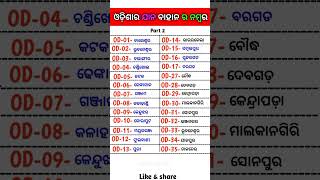 ବିଭିନ୍ନ ପ୍ରକାରର ଗାଡ଼ିର ନମ୍ବର ଦେଖି ଜିଲ୍ଲା ଜାଣିବା ସିଖନ୍ତୁ || #ytshorts #gk #odia #gkquiz #shortvideo